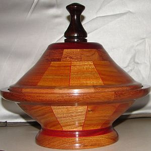 Compound staved lidded bowl