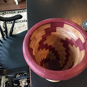Inside view Ash and Purple Heart Vase