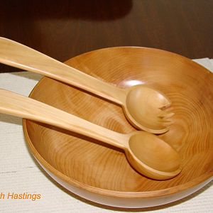Salad Bowl and Spoons