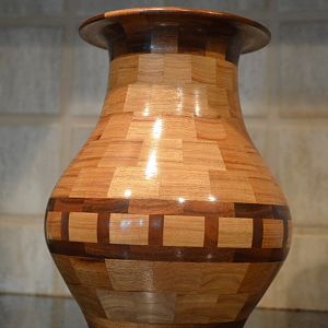 Walnut and hickory vase