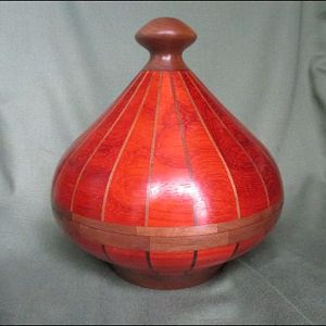 Padauk Pot with Pointed lid