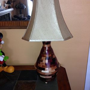 Started to make one vessel and the wife decided she wanted a lamp. After making some adjustments she now has a three way lamp