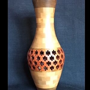Bubinga open segment vase