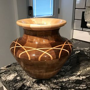 Walnut & Maple Segmented Vase
