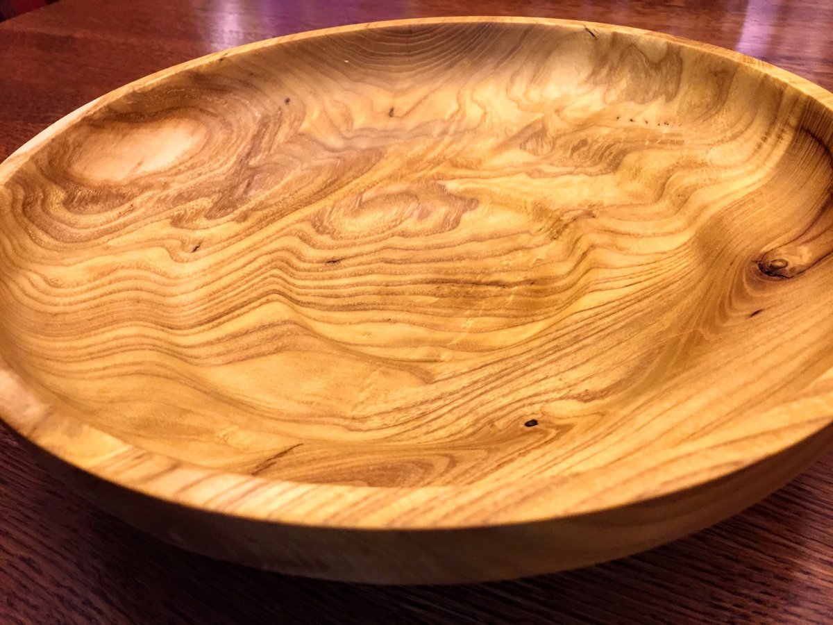 Tiered platter from osage orange crotchwood.