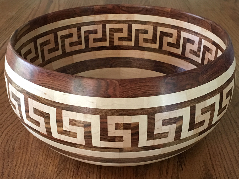 Maple and Chechem Greek Key bowl