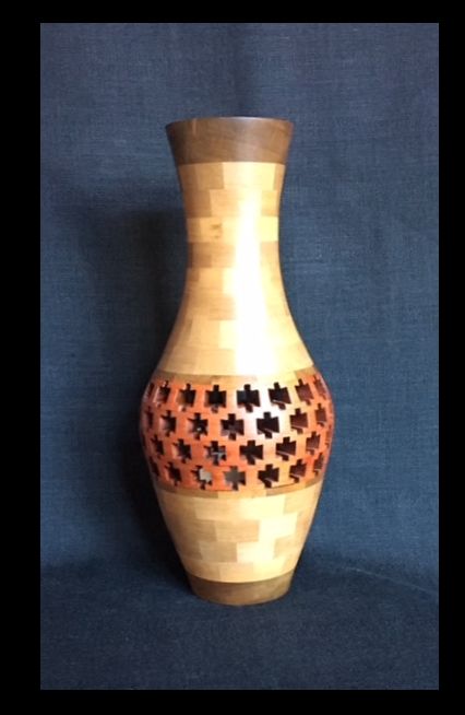 Bubinga open segment vase