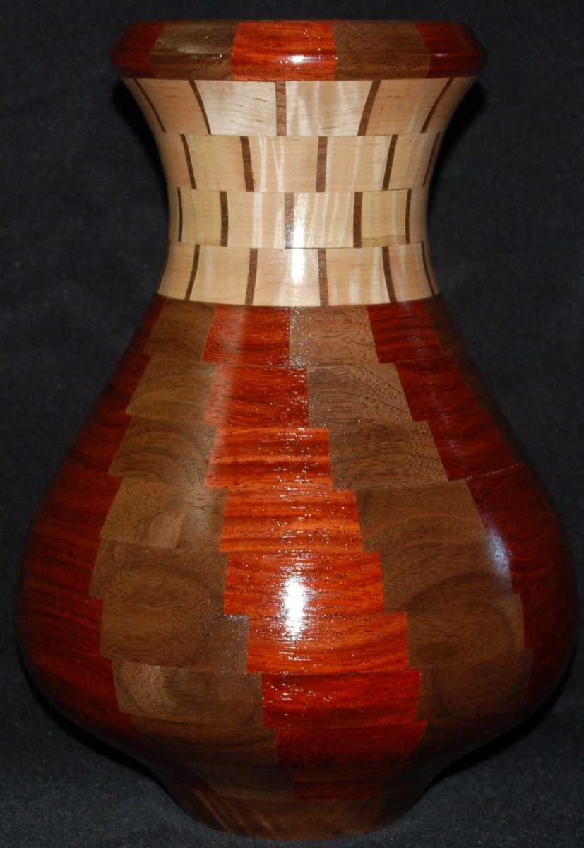 Segmented turnings, segmented vase