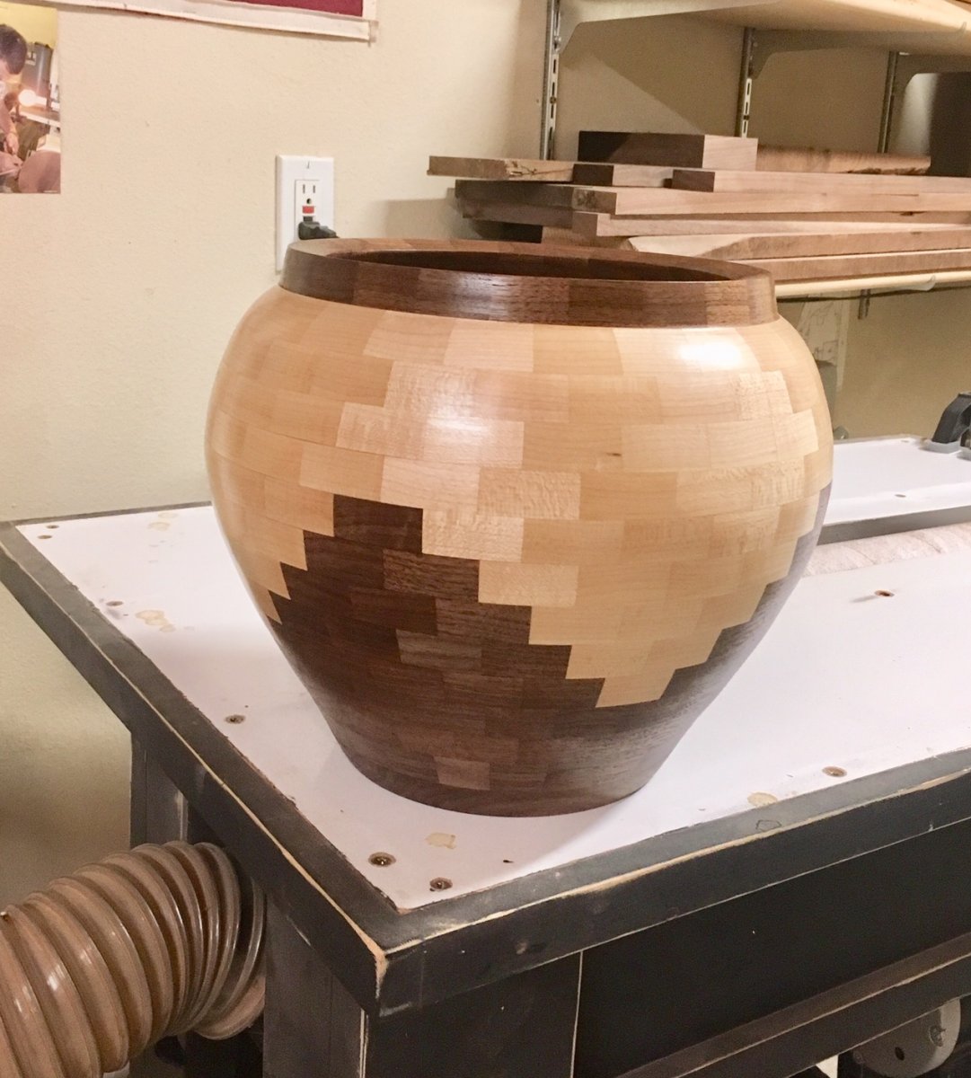 Walnut & Maple Vase (Large)