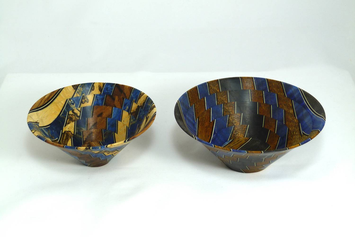 Two bowls from stabilized pan blanks