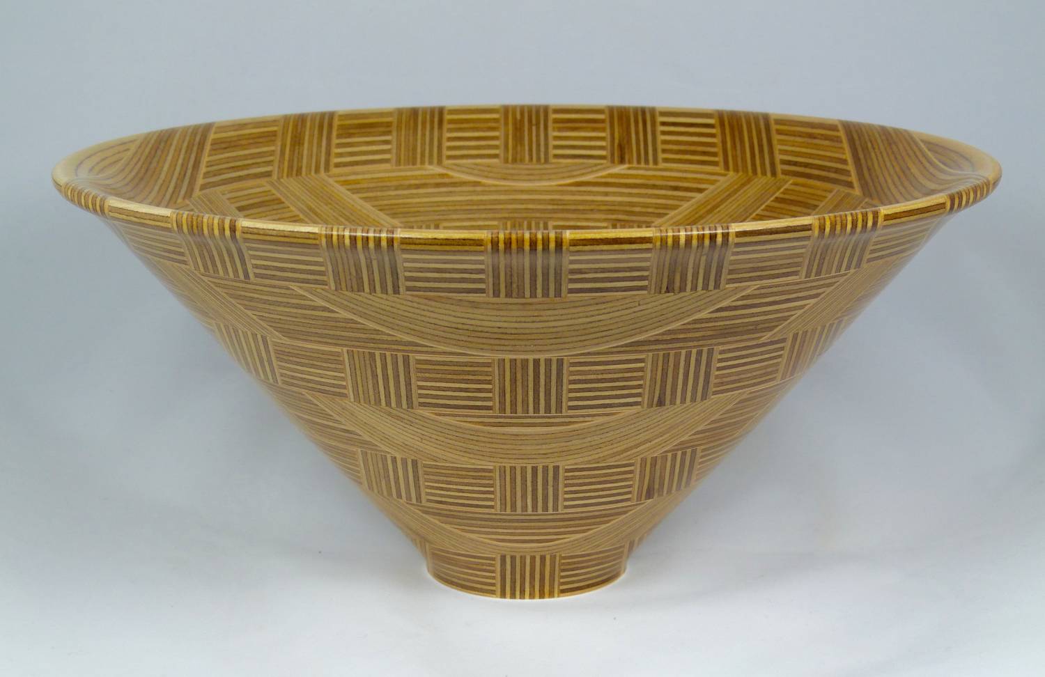Plywood Bowl, Basket Weave Design, Profile