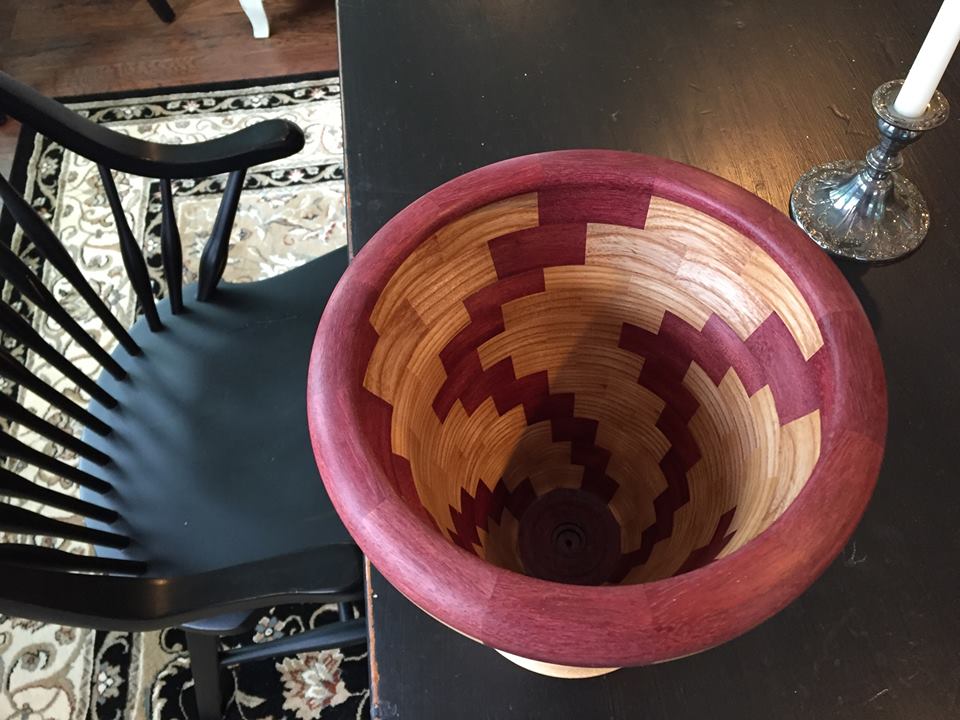 Inside view Ash and Purple Heart Vase